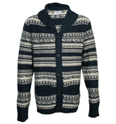 Navy Shawl Neck Cardigan