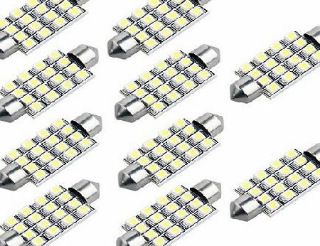 lgking supply 10 42mm 16 SMD LED White Car Dome Festoon Interior Light Bulb