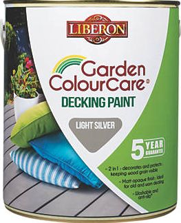 Liberon, 1228[^]4890J Decking Paint Light Silver 2.5Ltr 4890J