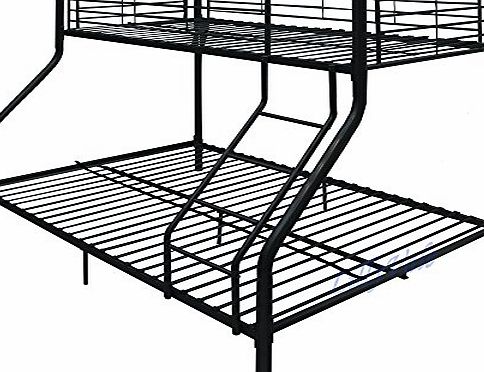 Lillyvale Bunk Bed Single Double Triple Children Metal Sleeper Frame No Mattresses (Black)