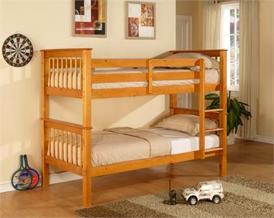 Pavo Bunk Single (3) Bunk Bed Pine Finish