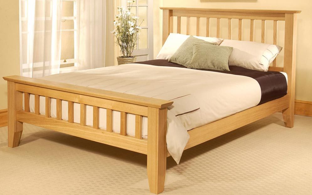 Phoebe Wooden Bedstead, Double, Latex