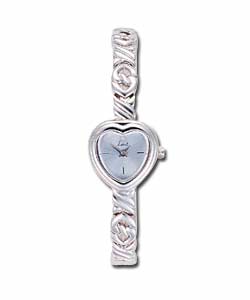 Ladies White Gold Effect Bracelet Watch