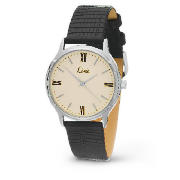 Mens Black Strap Watch