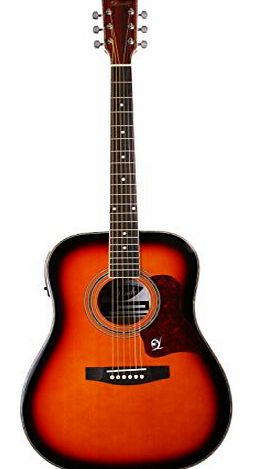 Lindo Guitars Lindo Black Sunburst Spruce Top Zebra Dreadnought Electro / Electric Acoustic Guitar w/ Digi Tuner and XLR/Jack Outputs (