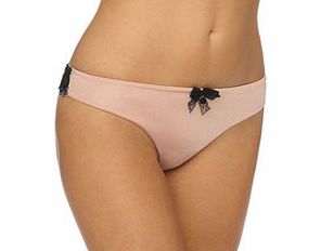 Naomi blush embroidered back thong