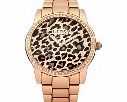 Lipsy Ladies Leopard Print Rose Gold Bracelet