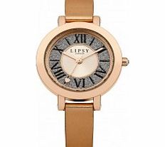 Lipsy Ladies Rose Gold Skinny Strap Watch