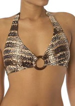 Lisa Curran Bow Wood Bikini Top Print BO240