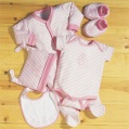 LITTLE BY LITTLE girls sleepsuit bodysuit hat booties and bib