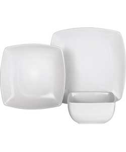 12 Piece Bosa Square Dinner Set - White