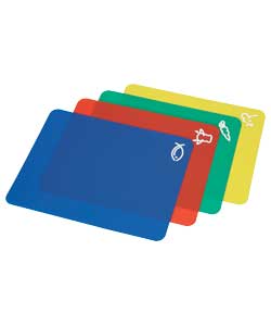 Living Flexible Colour Plastic Chopping Mats -