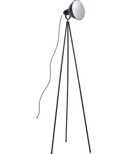 Living Retro Tripod Metal Floor Lamp - Black