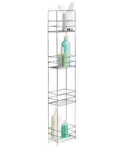 Living Slimline Chrome 4 Shelf Storage Caddy