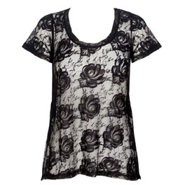 LNA Black Lace Tee