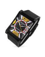 Locman Tender Men` Black Rubber Strap Date Watch