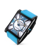 Locman Tender Men` Sky Blue Rubber Strap Date Watch