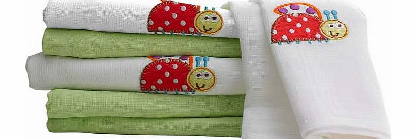 Lollipop Lane Muslin Squares - Lady Bug