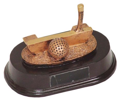 Longridge Golf Putter And Ball trophy 10 Cm