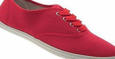 Lora Dora PLIMSOLES PLIMSOLLS LACE UP PUMPS ESPADRILLES TRAINERS SHOES CANVAS LADIES WOMENS MENS BOYS GIRLS FUCHSIA SIZE 5