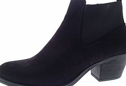 Lora Dora Womens Chunky Block Heel Chelsea Ankle Boots Size UK 6 Black