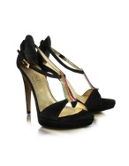 Multicolor Swarovski T-strap Evening Sandal Shoes