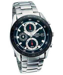 Lorus Gents Chronograph Black Dial Bracelet Watch