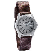 Mens Webbing Silver Watch