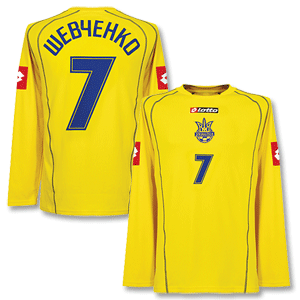 05-06 Ukraine Home L/S Shirt + Shevchenko 7 (Cyrillic)