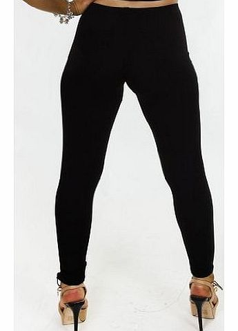 Love My Fashions Ladies Plain Leggings - Black - S/M