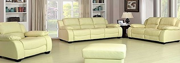 Lovesofas Valerie 3   2   1 Bonded Leather Sofa Suite - Cream