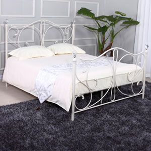 , Florence, 5FT Kingsize Bedstead - White