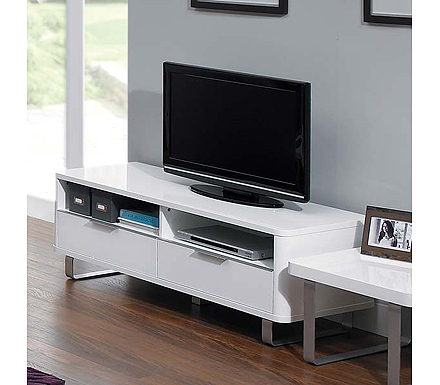 Accent White High Gloss TV Unit