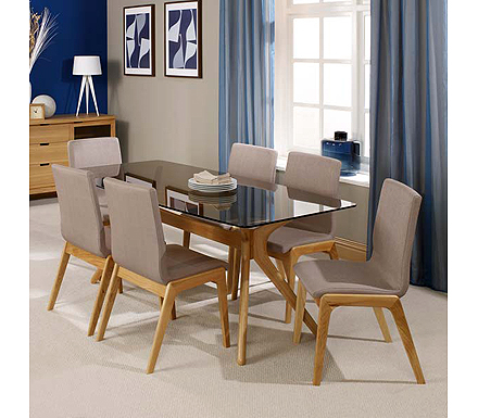 Portofino Solid Oak Rectangular Dining Set with