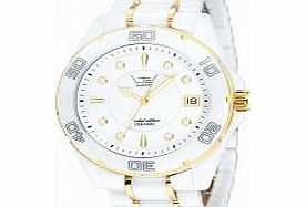 LTD Watch Mens Two Tone Ceramic Bracelet Watch