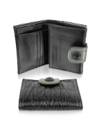 Luana Odin - Black Croco Stamped French Purse Wallet