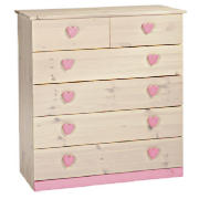 Hearts 4   2 Drawer Chest, White Wash