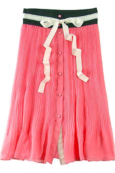 Pleated chiffon skirt