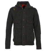 Arthur Charcoal Hooded Cardigan