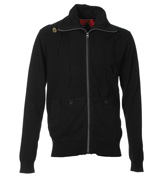 Terrence Black Full Zip Sweater