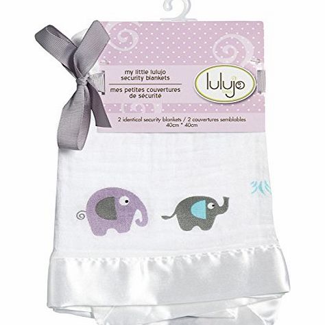 Lulujo Muslin Cotton Security Blankets Elephants