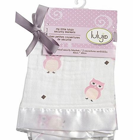 Lulujo Muslin Cotton Security Blankets Pink Owls