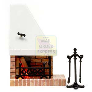 Lundby Dolls House Sm land Corner Fireplace