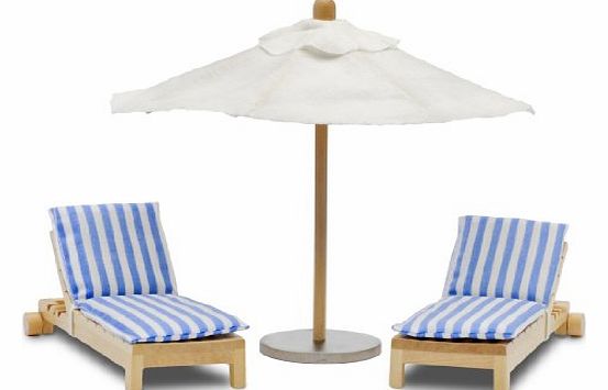 Lundby Stockholm Sunbeds and Parasol Set