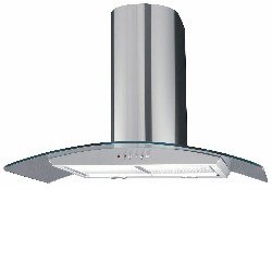 80cm Curved Glass Chimney Hood