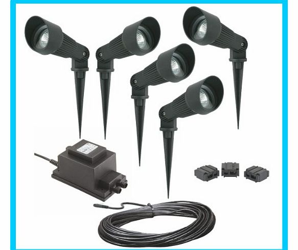 Black Napoli Low Voltage Garden Spot Lights - Set of 5 Lights