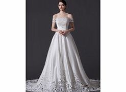 Noble Satin Wedding Dresses Ivory