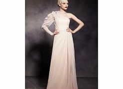 Luxury One Shoulder Long Sleeve Satin Evening