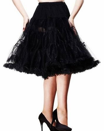 LuYan 50s VINTAGE ROCKABILLY NET PETTICOAT SKIRT,25`` Length (14, BLACK)