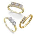 LXDirect 18-carat gold trilogy rings